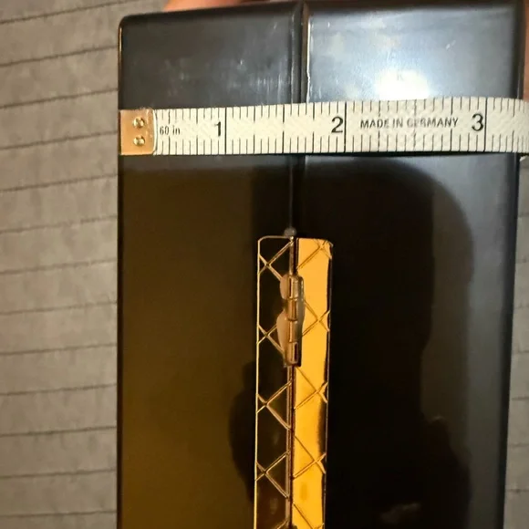 Plastic Black Clutch with Gold Leopard Handle - Picture 11 of 12